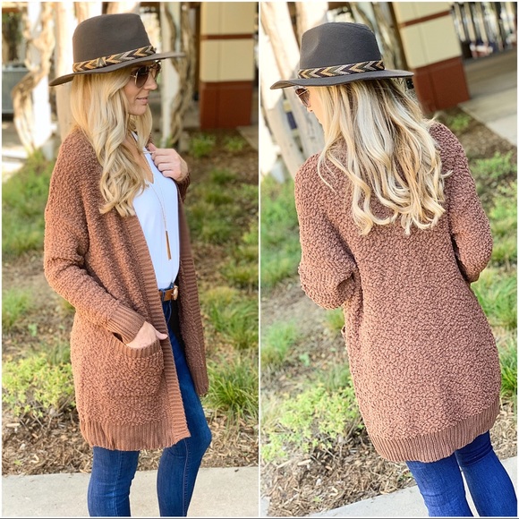 ✨LAST ONE✨Chestnut- popcorn cardigan - Picture 5 of 5